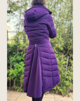 Deep Purple Duck Down Riding Coat with velvet collar