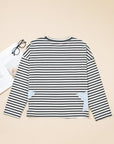 Morgan Stripe Starry Patch Casual Knit Top