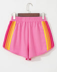 Colorblock Stripe Elastic Waist Shorts