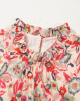 Floral Frilled Neck Mini Dress