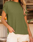 Corded Knit Short Sleeve T-Shirt
