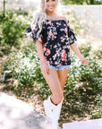 Savanna Ruffle Off Shoulder Flounce Sleeve Blouse