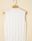 Pearl Cable Knit Sleeveless Sweater