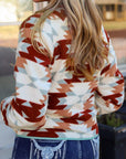 Western Aztec Fleece Buttoned Jacket