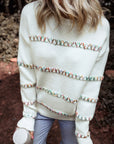 Braelyn Colorful Crossed Stitch Sweater