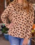 Alora Animal Print Stitching Loose Long Sleeve Top