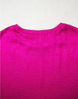 Metallic Shimmer Cuffed Sleeve Top