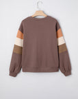 Colorblock Drop Shoulder Pullover Sweatshirt