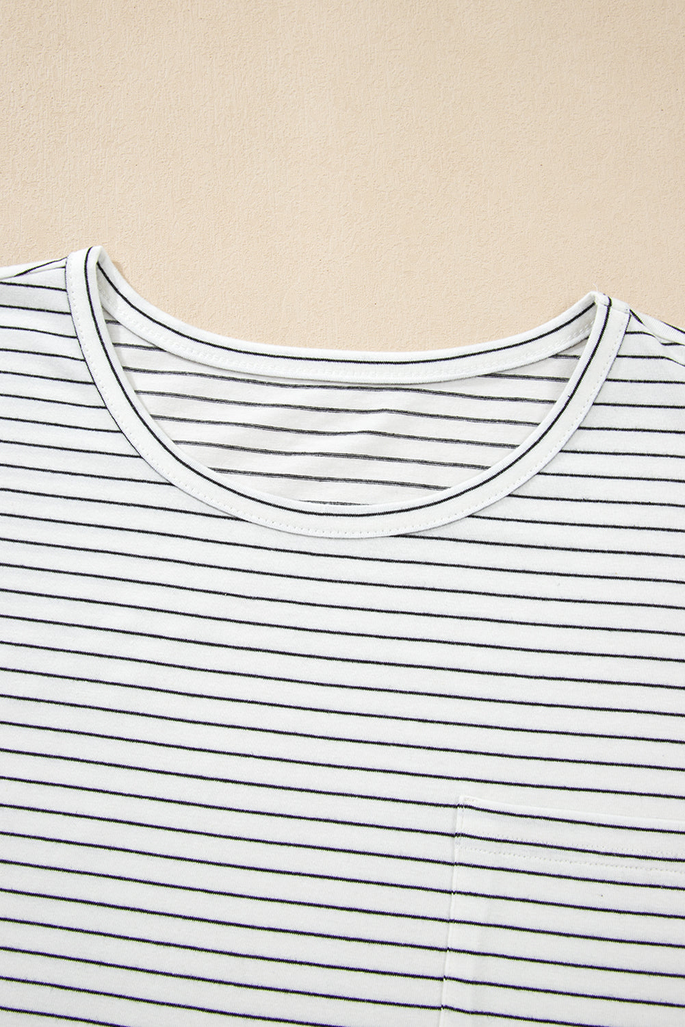 Stripe Cap Sleeve Crewneck Tee
