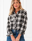 Plaid Chest Pocket Long Sleeve Buttoned Shirt