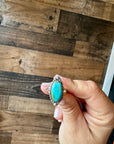 Ring size 7 & 8.5- long kingman turquoise and sterling silver