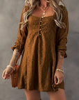 Elle Lace Crochet Buttoned Mini Dress