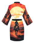 Cowboy Desert Sunset Women's Lounge Kimono Robe