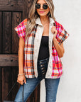 Molly Sherpa Plaid Jacket Vest
