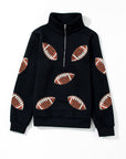 Sequin Football Quarter Zip