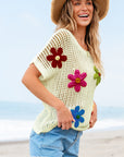 Malaysia Crochet Flower Hollow-out Sweater