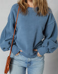 Kinsley Fleece Exposed Seam Casual Sweatshirt