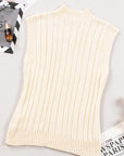 Solid Cable Knit Sleeveless Sweater