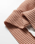 Plus Size Colorblock Cable Textured Top