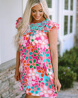 Della Ruffle Short Sleeve Floral Babydoll Dress