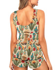 Cactus and Boots Tankini Boy Shorts Swim Set