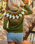 Halloween Ghost Drop Shoulder Sweater