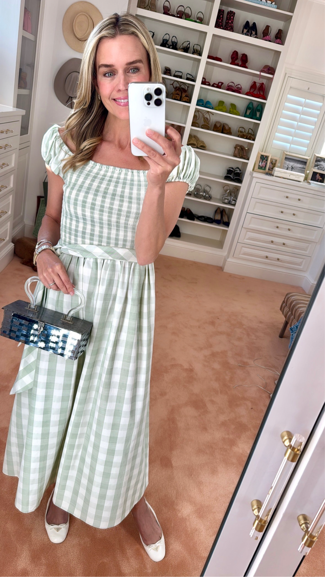 MASON'S DAUGHTER | Nora Dress, Green/Ivory Gingham Shantung