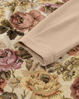 Floral Waffle Knit Patchwork Chest Pocket Buttoned Jacket