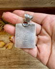 Golden Hill Turquoise Pendant – Navajo Handmade by Ned Nez, Sterling Silver