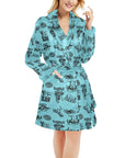 Blue Cowboy Print Western Bath Robe
