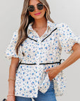 Lyanna Floral Puff Short Sleeve Top