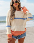 Gracelynn Striped Drop Shoulder Cozy Sweater