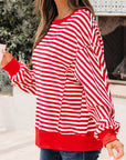 Stripe Reverse Seam Drop Shoulder Top