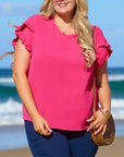Paulina Ruffled Short Sleeve Plus Size Top