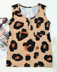 Carly Leopard Button Tank Top