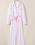 Bow Shirt and Pants Pajama Set