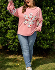 Elizabeth applique Drop Shoulder Sweatshirt