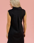 Kyla Collared Slit Neck Sleeveless Mini Dress