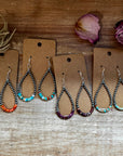Green & Orange Heishi Earrings – Sterling Silver Pearls