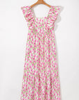 Angelica Floral Ruffled Strap Maxi Dress