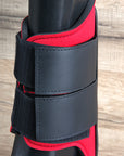 Large Hilason Western Horse Tack Protective Pvc Ankle Leg Boot Red & Black