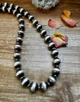43 inch Necklace - 12 mm & 4 mm Sterling Silver Pearls