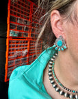Stud earrings Kingman turquoise and sterling silver