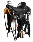 Western Horse Wade Saddle American Leather Ranch Roping Black Hilason
