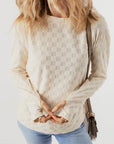 Tiffany Textured Thumbhole Sleeve Top