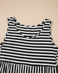 Stripe Sleeveless Tiered Mini Dress