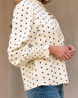 Polka Dot Frilled Collar Blouse