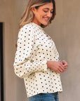 Catalina Polka Dot Lantern Sleeve Blouse