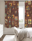 Vintage Cowboy Collage Western Curtains 52" x 63" Made in America