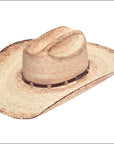 M&F Western Cowboy Hats Ariat Fired Palm Leaf Leather Band Star Concho
